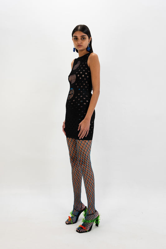 PERFORATED MINIDRESS