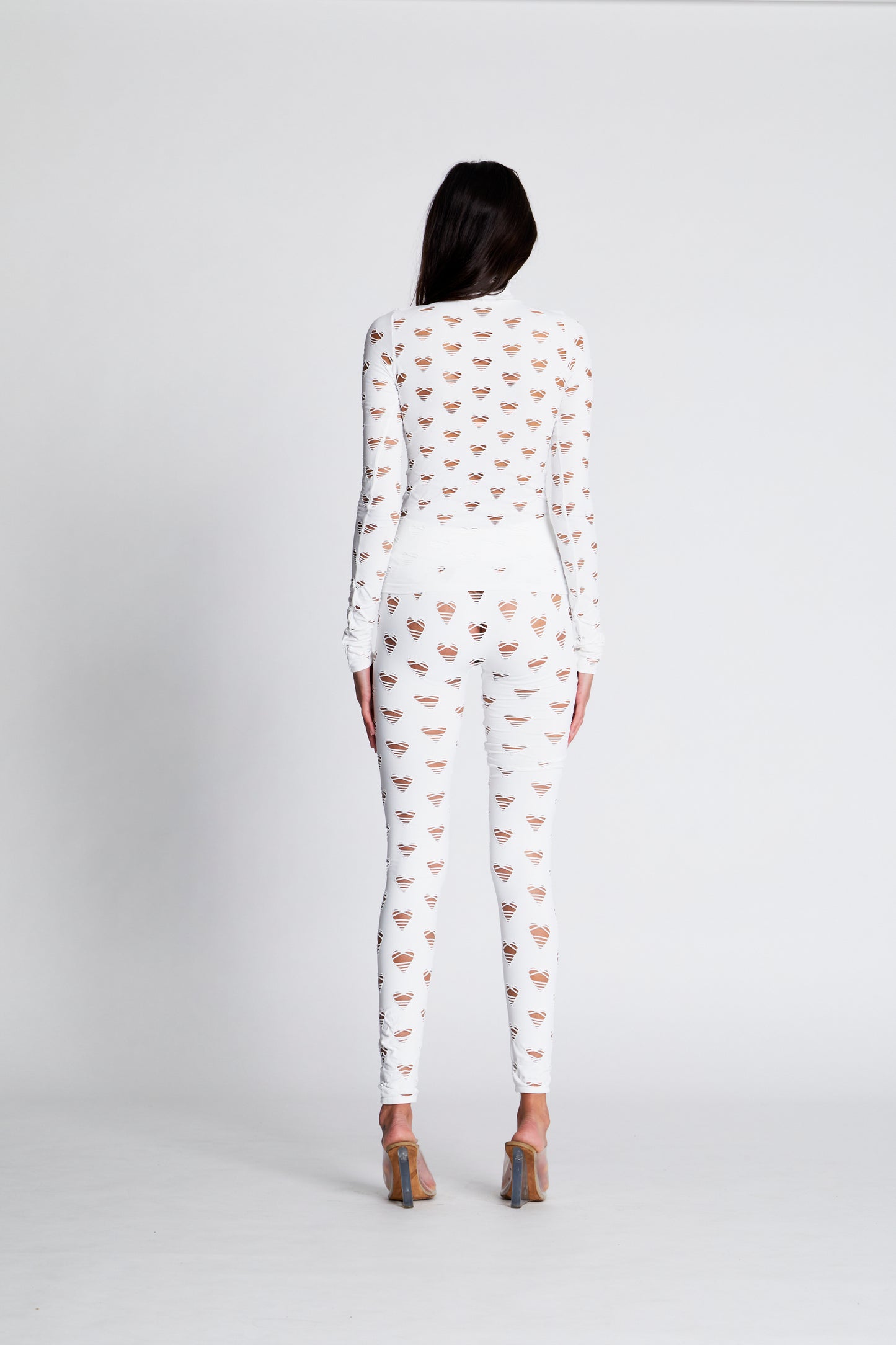 PERFORATED HEART TURTLENECK