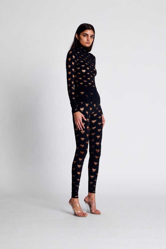 PERFORATED HEART LEGGINGS