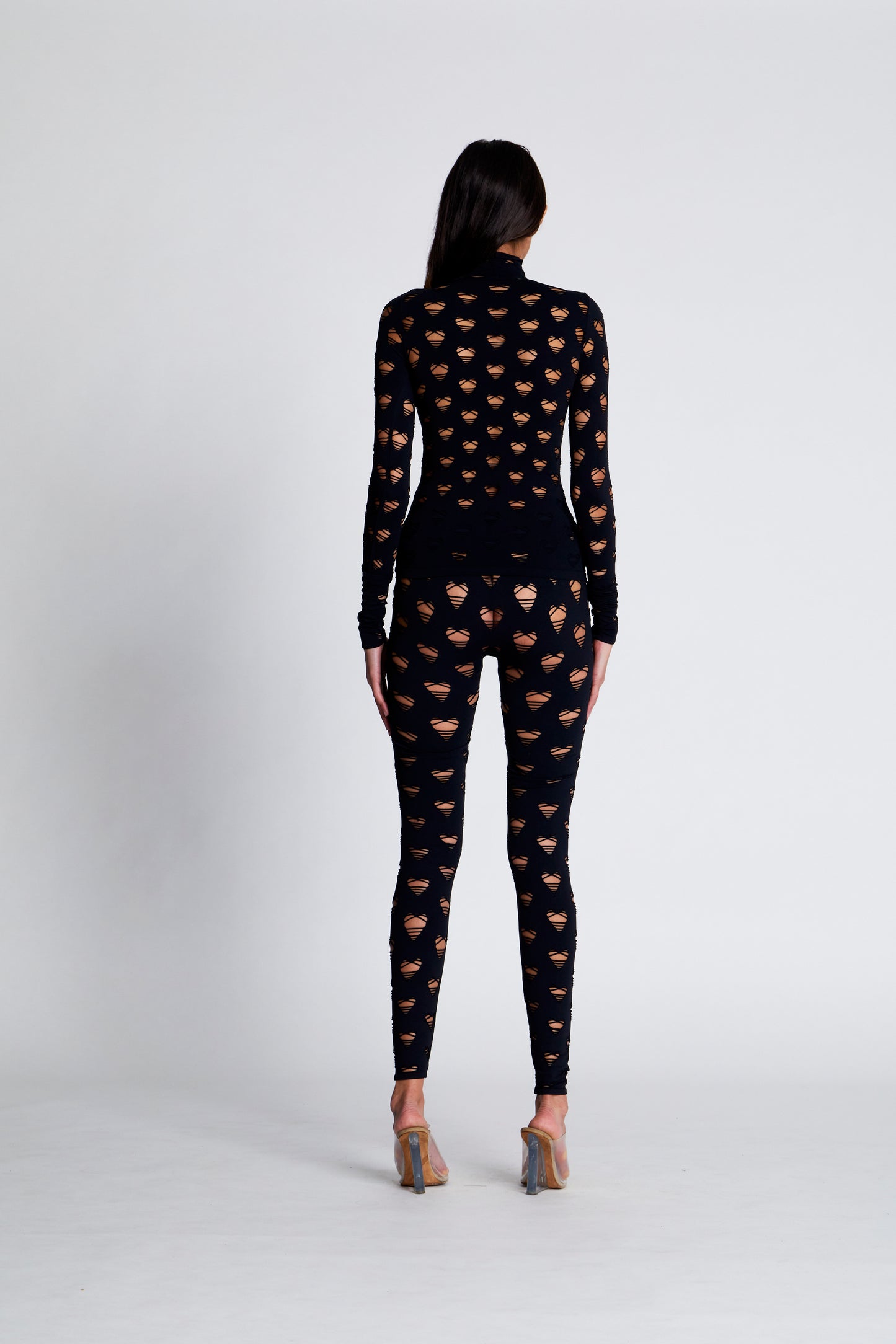 PERFORATED HEART LEGGINGS