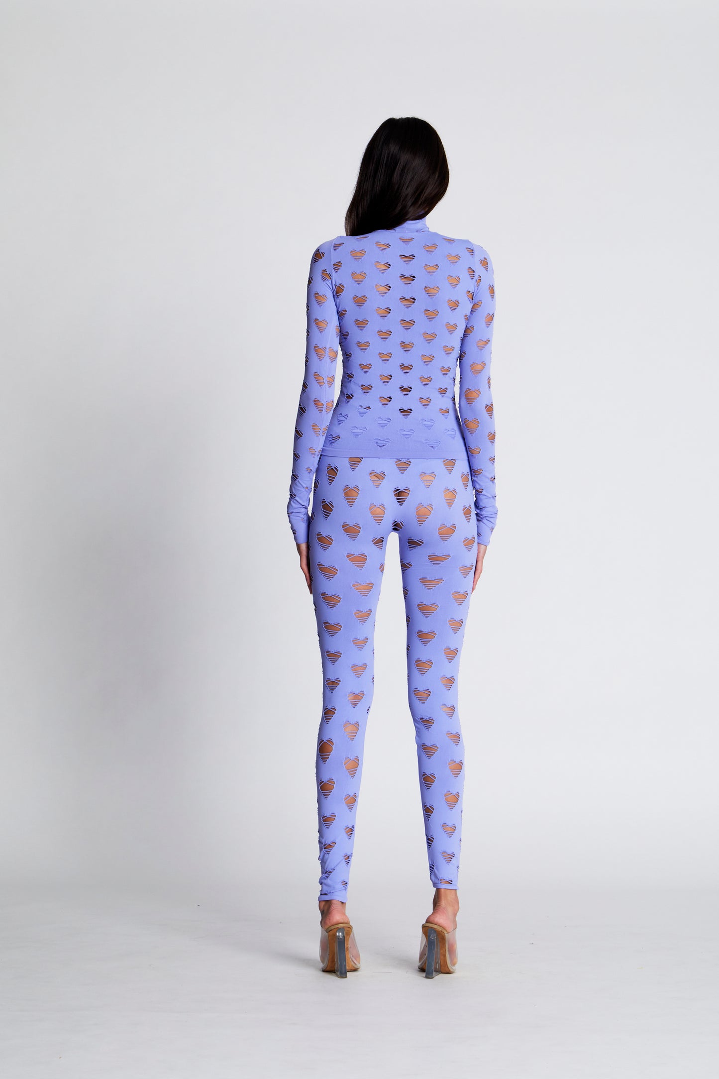 PERFORATED HEART TURTLENECK