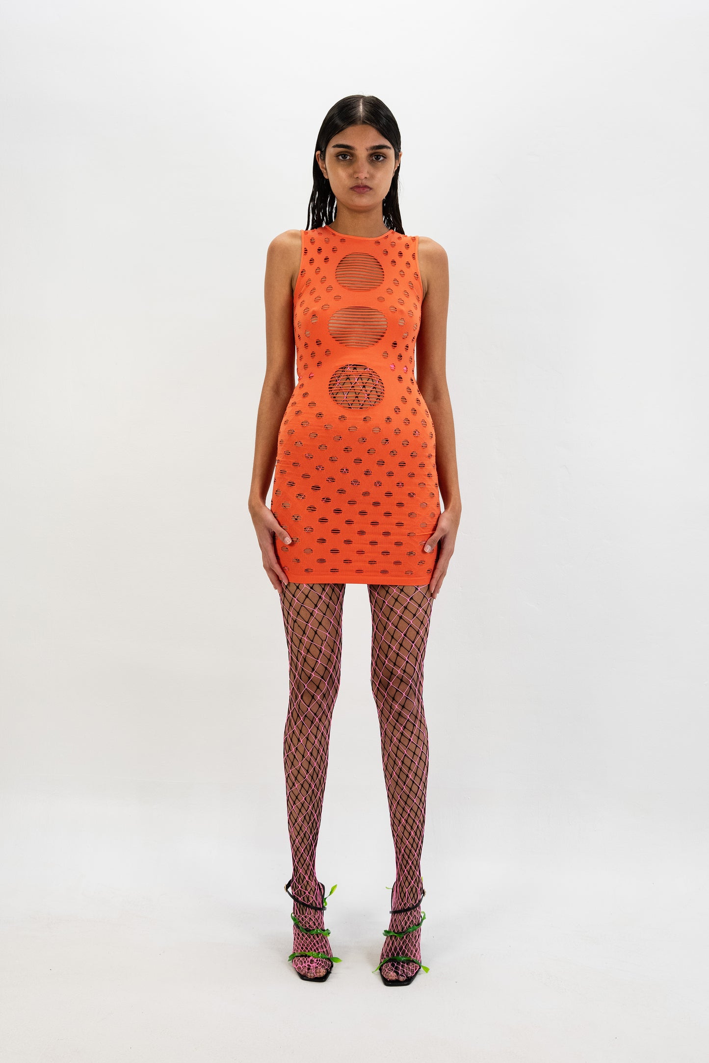 PERFORATED MINIDRESS