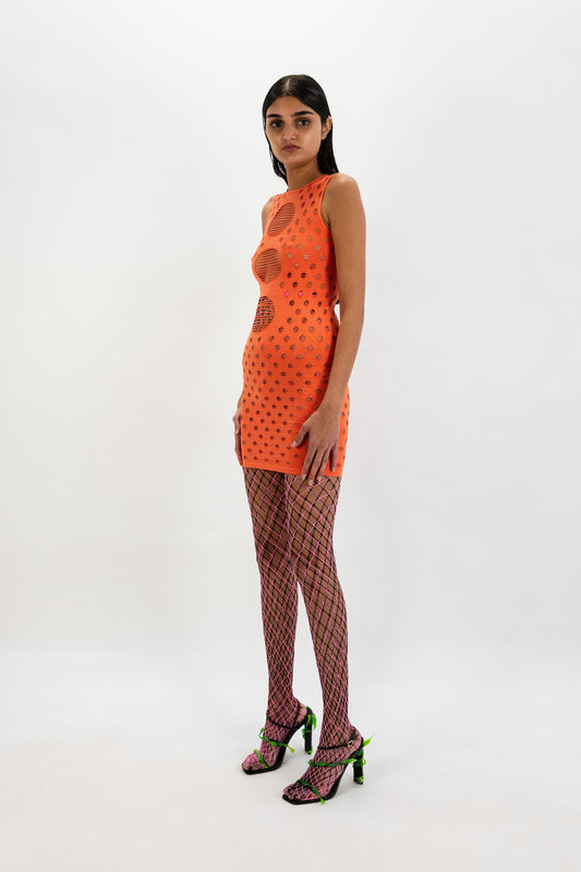 PERFORATED MINIDRESS